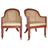 Antique Pair of Hand Caned Scoop Back Chairs