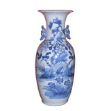 19th Century Blue & White Chinese Fish Tail Vase