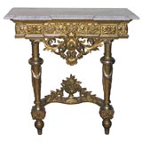 giltwood marble top console giltwood marble top console