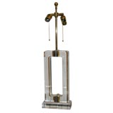 #3462 Single Lucite Lamp with Brass 
Nickel accents