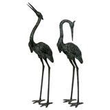#1077 Pair of Decorative iron 'Heron' Birds