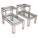 Pair of Billy Baldwin Two Tiered Geometric Side Table