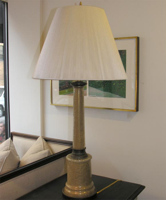 One Crackled Glass Lamp For Sale 4