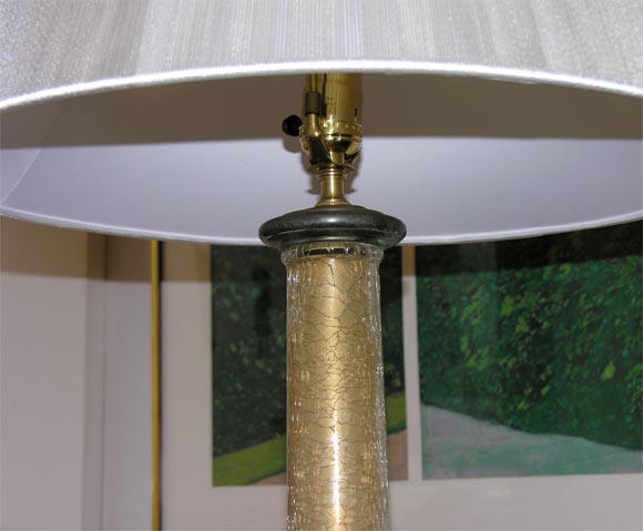 20th Century One Crackled Glass Lamp For Sale