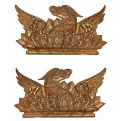 Vintage Pair of Gilt Metal Phoenix