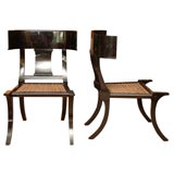 Black Lacquered Klismos Style Chairs