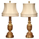 Diminutive Pair of Italian Pole Finials Now Mounted as Lamps
