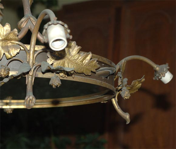 19th Century Bronze  Gilded Chandelier For Sale