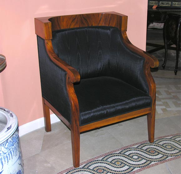 Pair of Continental Neo Classic Walnut Tub Chairs