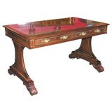 Regency Brass Inlaid Rosewood Library Table