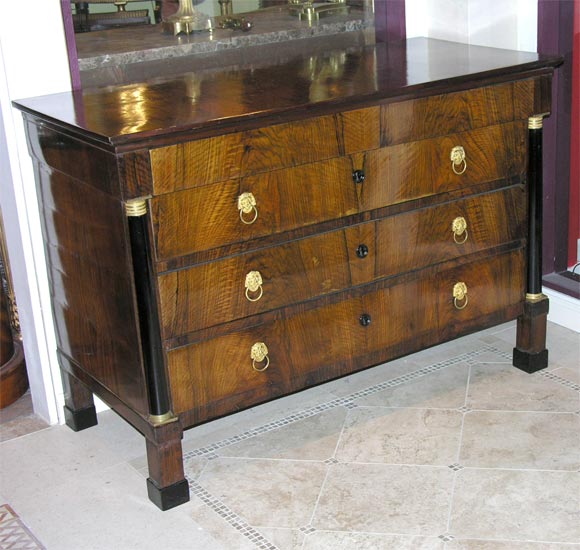 Pair of Charles X Walnut Commodes
