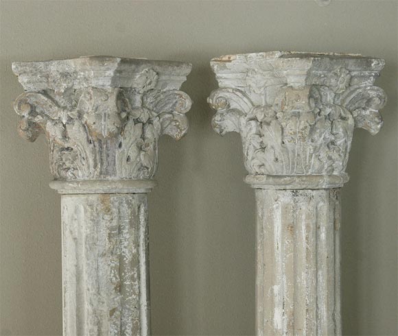 Pair of remarkable French Columns.  Each column has three pieces.