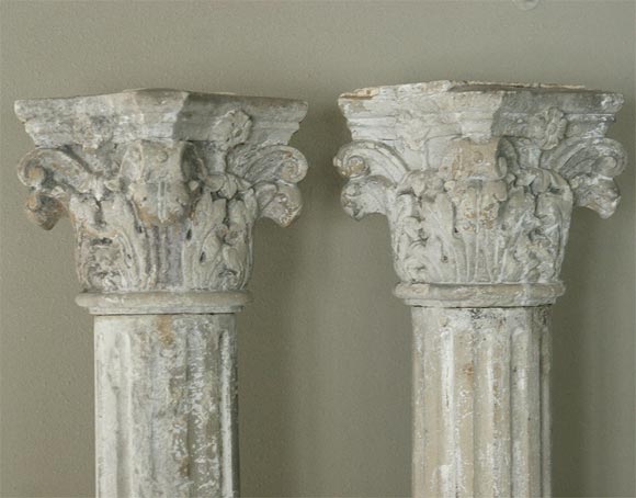 Stone Pair of French Columns For Sale