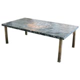 Marble Coffee Table with Decorative Inlaid Medallion
