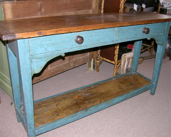 Two Drawer Pot Board  Blue Server