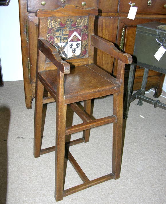 High Chair with Painted Crest