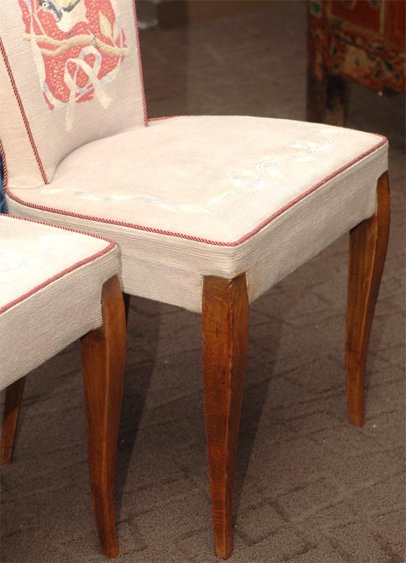 Mid-20th Century A Set of Six French Art Deco Dining Chairs by Baptistin Spade For Sale