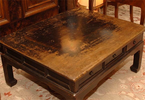 Chinese Black Lacquered Tea Table