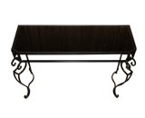 French 1940's Console with Black Glass