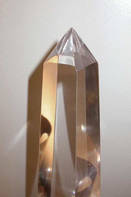 Lucite Obelisk Designed by Craig Van Den Brulle In Excellent Condition For Sale In New York, NY