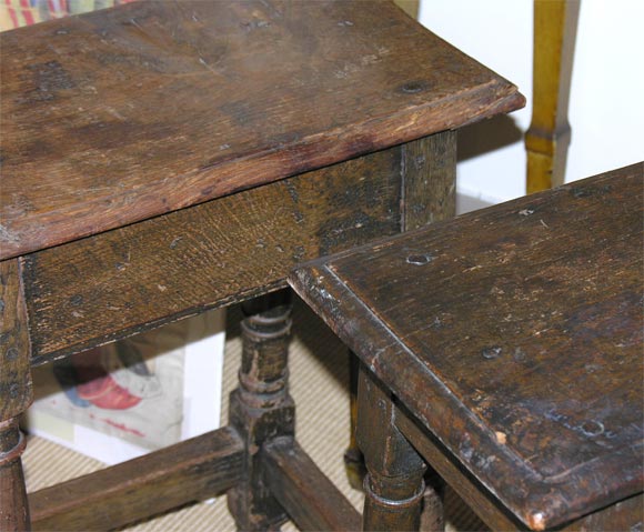 Pair of 17th century English joint stools 1