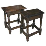 Pair of 17th century English joint stools