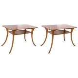 Pair of Fabulous Robsjohn-Gibbings Saber Leg Side Tables