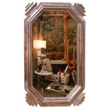 Art Deco white gold leafed mirror