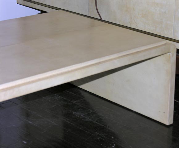 Parchment Covered Waterfall Style Low  Table 1