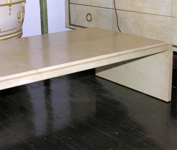 Parchment Covered Waterfall Style Low  Table 2