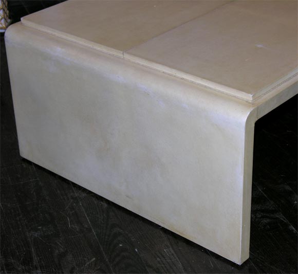 Parchment Covered Waterfall Style Low  Table 4