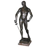 Bronze Statue of a Man with Epee by Hugo Lederer