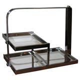 Vintage Two-Level Mirrored Glass Serving Tray by Jacques Adnet