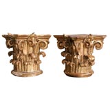 gilded wooden column capitals