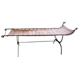 Antique iron campaign bed