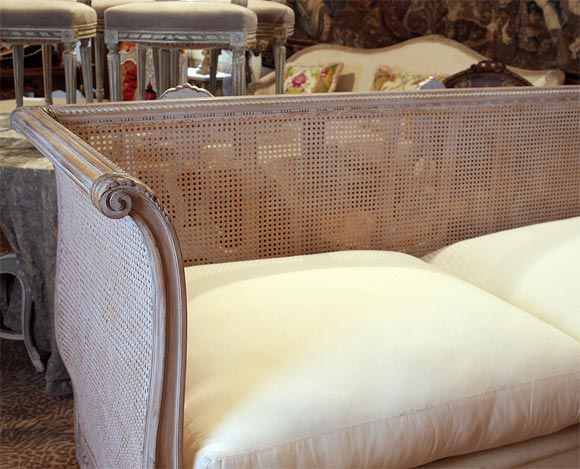Louis XVI Style Cane Settee For Sale 1