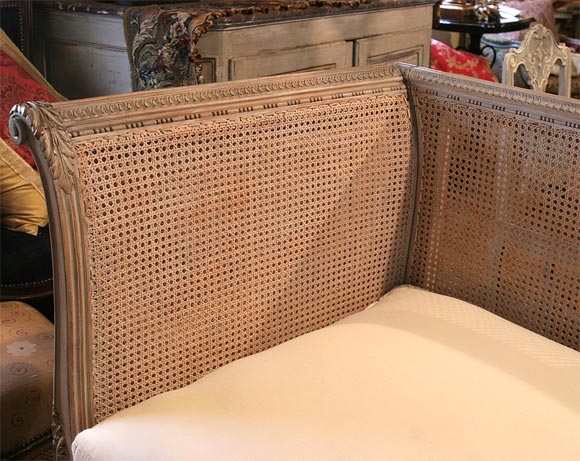 Louis XVI Style Cane Settee For Sale 4