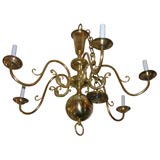 Bronze chandelier with fish motifs