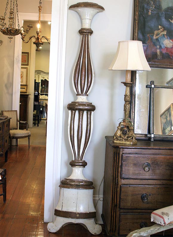Pair of Columns in "Pricket Stick" Form