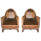 50401 PAIR LEATHER CHAIRS