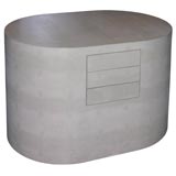 Embossed leather side table by Karl Springer