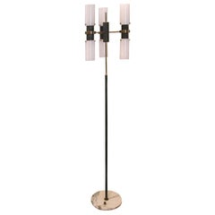 Brass & marble floor lamp from Italy