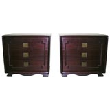 pair of chests with bronzed wood pulls