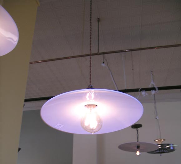 early electric milk glass disc fixtures 1
