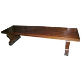 Mahogany Bench with marble bases.