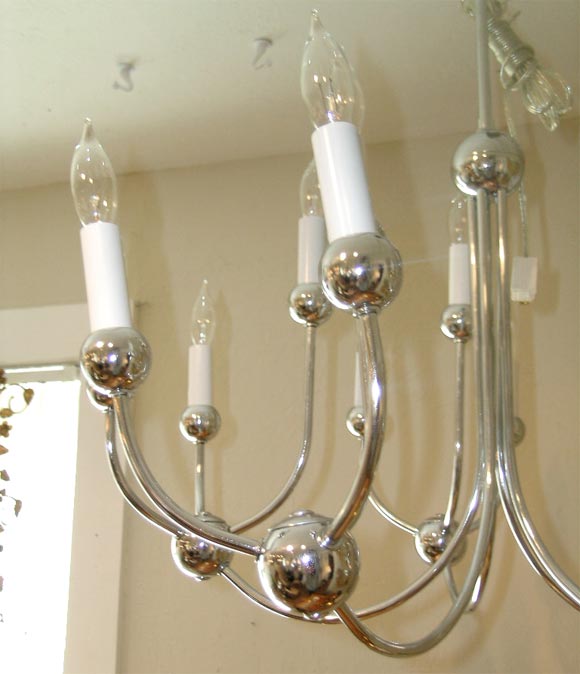 Mid-20th Century Chrome 15 Light Chandelier