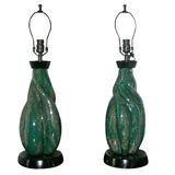 Pair of Murano Glass Lamps