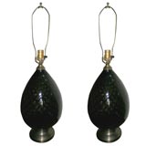 Pair of Smoked Glass Pineapple Lamps Pair of Smoked Glass Pineapple Lamps