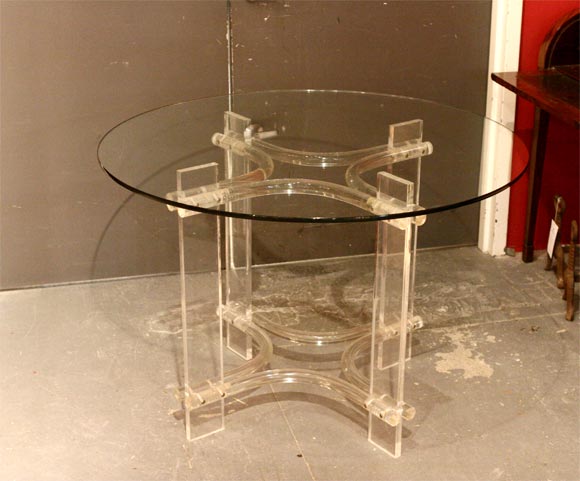 Lucite Round table Dining Set with four chairs