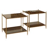 Pair of Parisienne Moderne Two Tiered Cocktail Tables